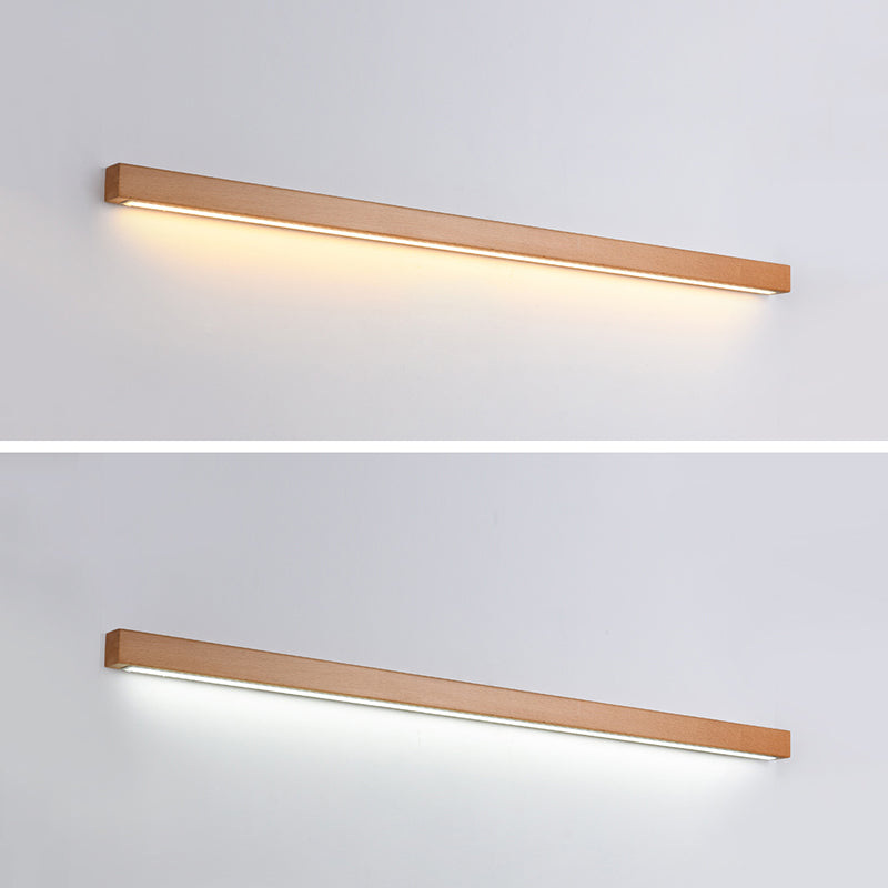 Houten lineaire wand gemonteerd verlichtingsarmatuur moderne minimalistische stijl wandlichtwagentjes voor slaapkamer