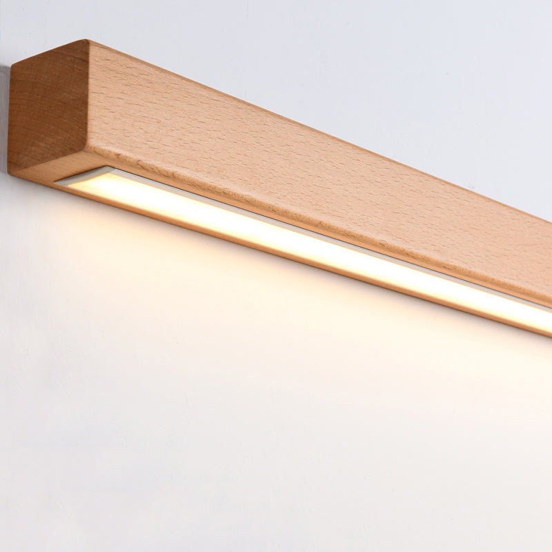 Houten lineaire wand gemonteerd verlichtingsarmatuur moderne minimalistische stijl wandlichtwagentjes voor slaapkamer