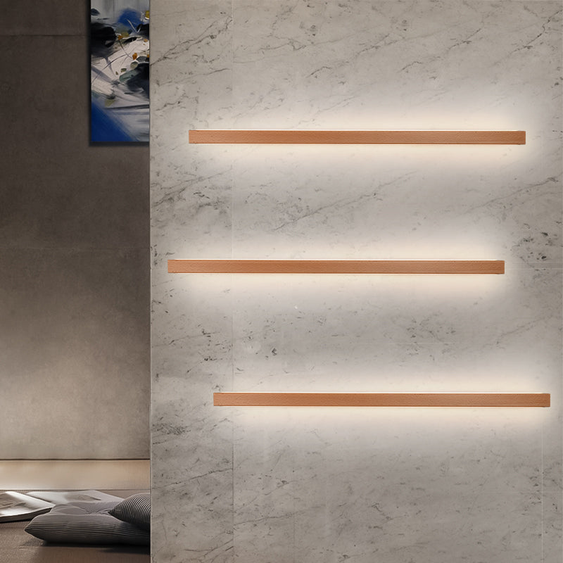 Houten lineaire wand gemonteerd verlichtingsarmatuur moderne minimalistische stijl wandlichtwagentjes voor slaapkamer