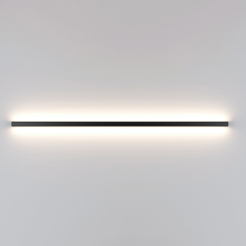 Modern Minimalist Style Linear Flush Mount Wall Sconce Aluminum Wall Mount Light Fixture in Black Finish