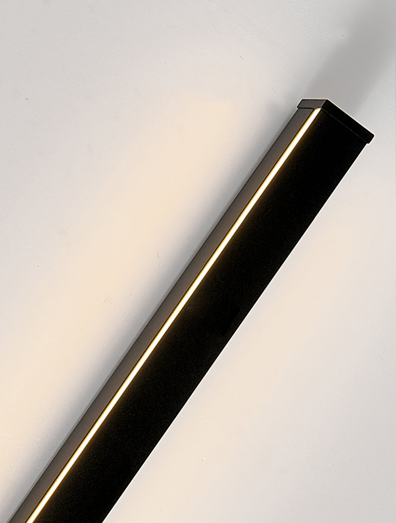 Modern Minimalist Style Linear Flush Mount Wall Sconce Aluminum Wall Mount Light Fixture in Black Finish