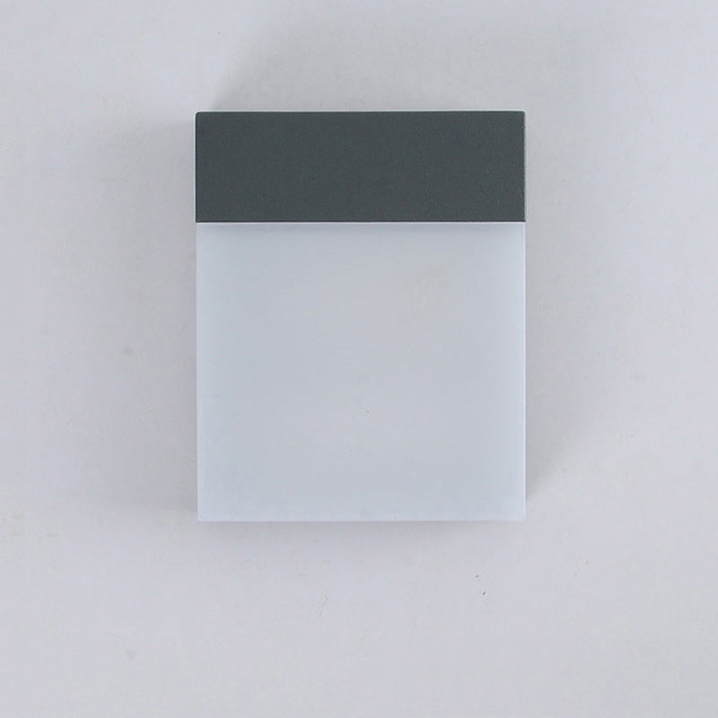 7,8 inch Hoogte rechthoekige acryl wandlamp Moderne eenvoud Outdoor Waterdichte sensor wandlicht in zwart