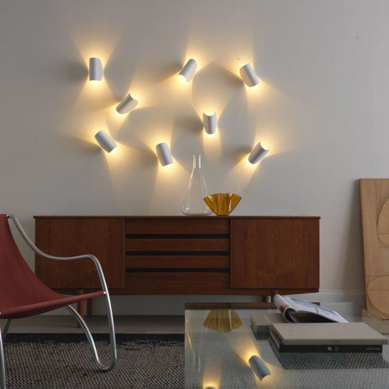 Rotatable Metal Tile Shaped LED Sconce Lamp 6.5" H Modern Style Mini Wall Mount Light