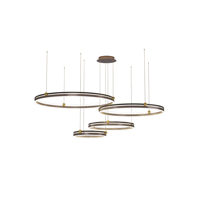 Metall mehrstufige Kronleuchterleuchte Moderne LED-Kaffee Kronleuchter Anhänger Licht