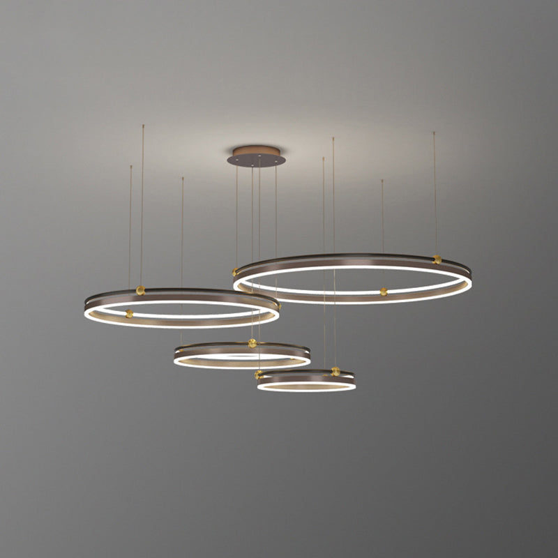 Metall mehrstufige Kronleuchterleuchte Moderne LED-Kaffee Kronleuchter Anhänger Licht