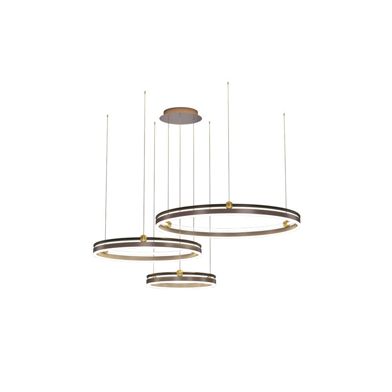 Metall mehrstufige Kronleuchterleuchte Moderne LED-Kaffee Kronleuchter Anhänger Licht