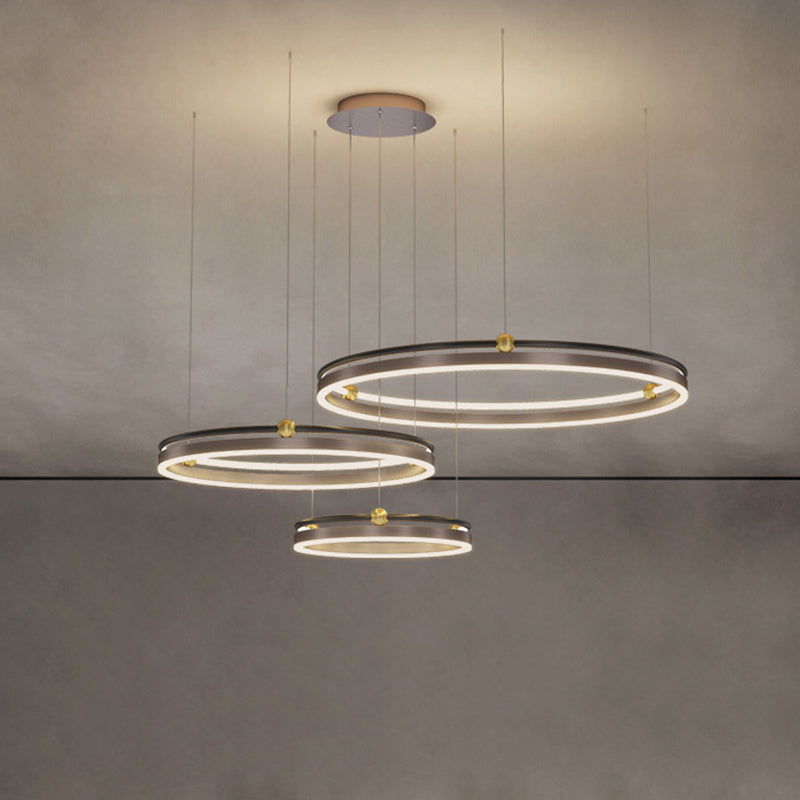 Metall mehrstufige Kronleuchterleuchte Moderne LED-Kaffee Kronleuchter Anhänger Licht