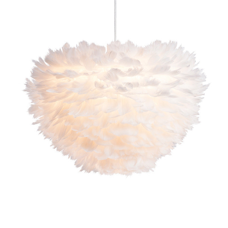 Eigentijdse bol kroonluchter hanger lichte veer gesuspendeerd verlichting voor slaapkamer