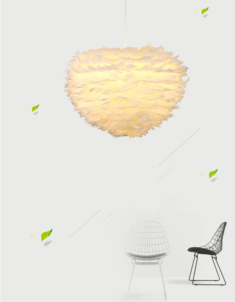 Eigentijdse bol kroonluchter hanger lichte veer gesuspendeerd verlichting voor slaapkamer