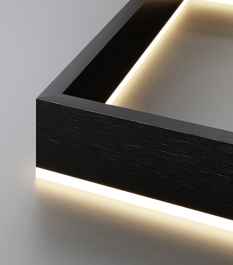 Accesorio de iluminación colgante de 2 niveles metal lámpara de colgante de estilo LED en negro