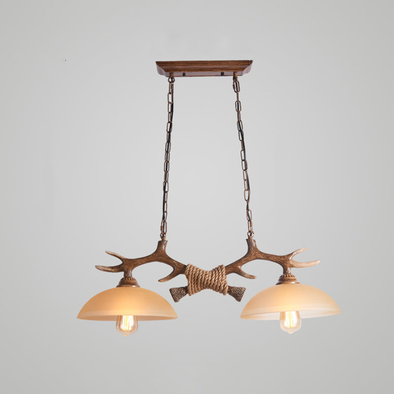 White Bowl Pendant Lighting Fixture Traditional Metal Restaurant Ceiling Pendant Light