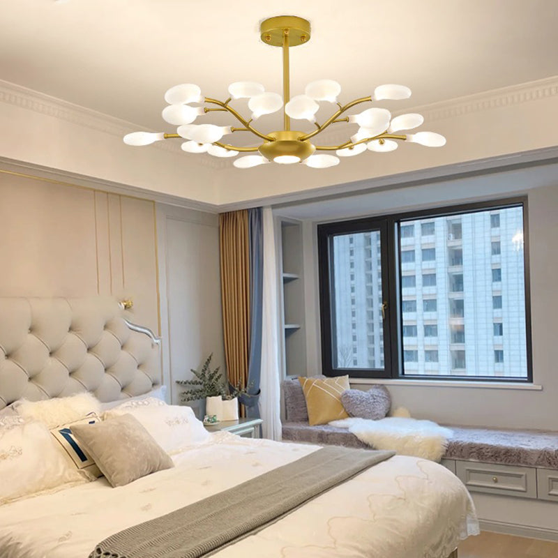 Wrought Iron Firefly Pendant Light in Modern Luxury Style Acrylic Sputnik Ceiling Light for Living Room