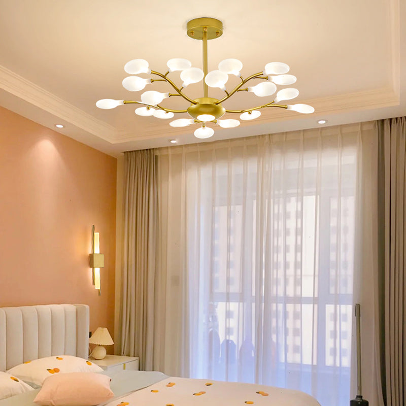 Wrought Iron Firefly Pendant Light in Modern Luxury Style Acrylic Sputnik Ceiling Light for Living Room