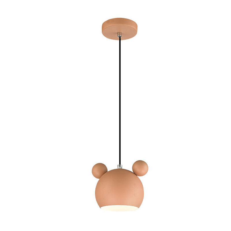 7" H Macaroon Style Cartoon Mini Hanging Lamp Nordic Style Solid Wood Simplicity Pendant Light