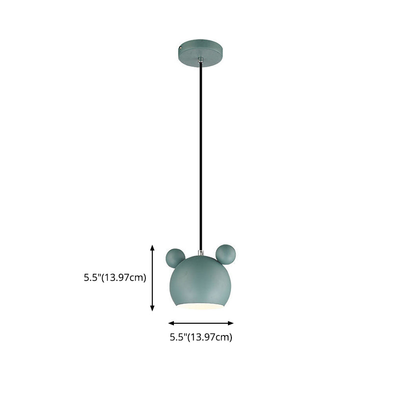 7" H Macaroon Style Cartoon Mini Hanging Lamp Nordic Style Solid Wood Simplicity Pendant Light