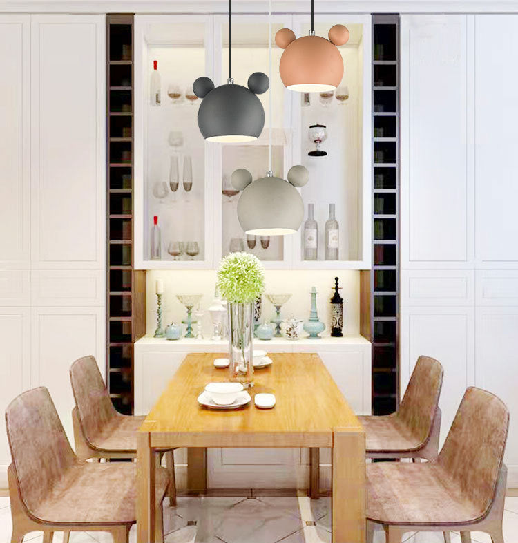 7" H Macaroon Style Cartoon Mini Hanging Lamp Nordic Style Solid Wood Simplicity Pendant Light