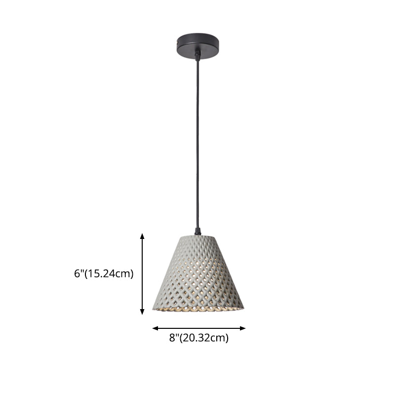 1 Licht ausgehöhlte Suspensionsbeleuchtung Nordisches Kunstzement-Anhänger Licht für Wohnzimmer