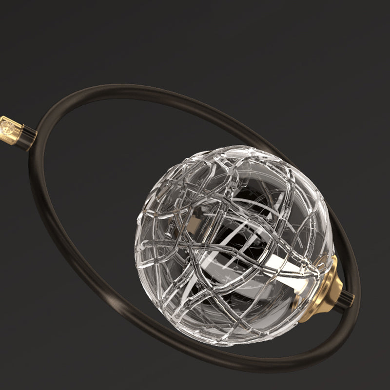 Strukturierte Kristallglaskugel Anhänger Einfachheit 1 Kopfpendel Licht für Schlafzimmer