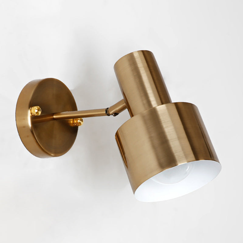7.5" H Torch Shaped Metal Wall Lamp 1-Light Post-modern Style Sconce Lights in Gold