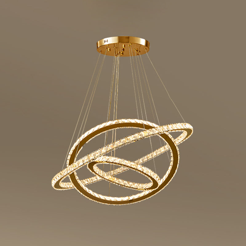 New Modern Gold Tiered Chandelier Light Fixtures Crystal LED Hanging Lamp for Living Room