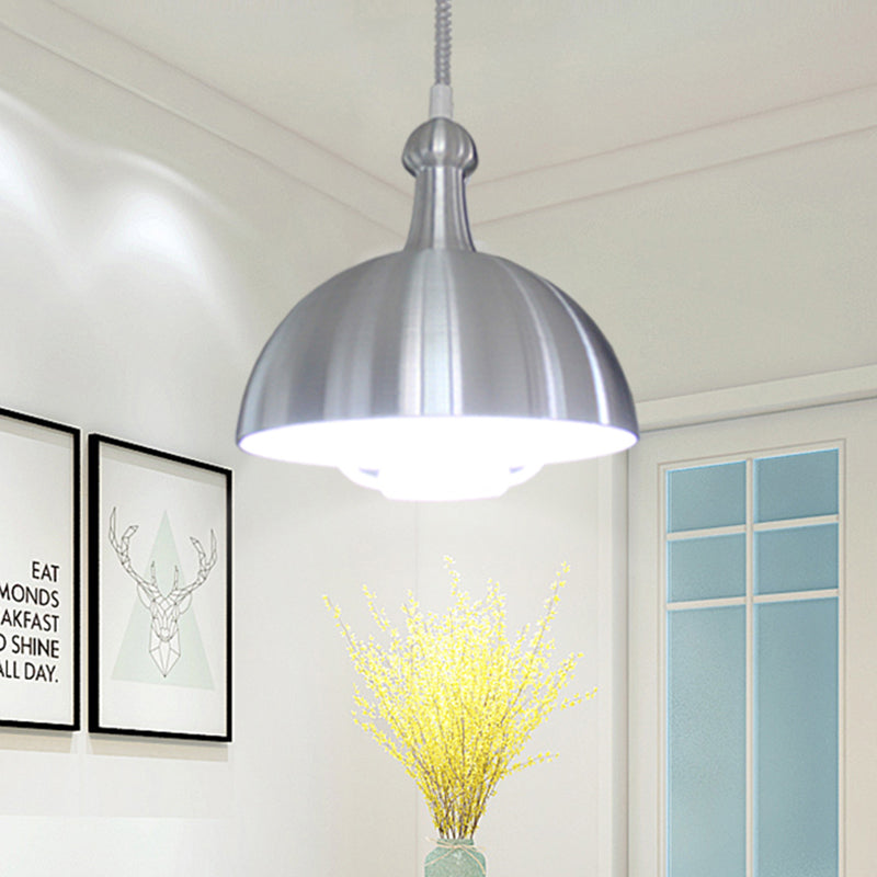 Macaron Hemispherical Suspension Lighting Metal 1-Light Dining Room Pendant Light with Pull Down Handle