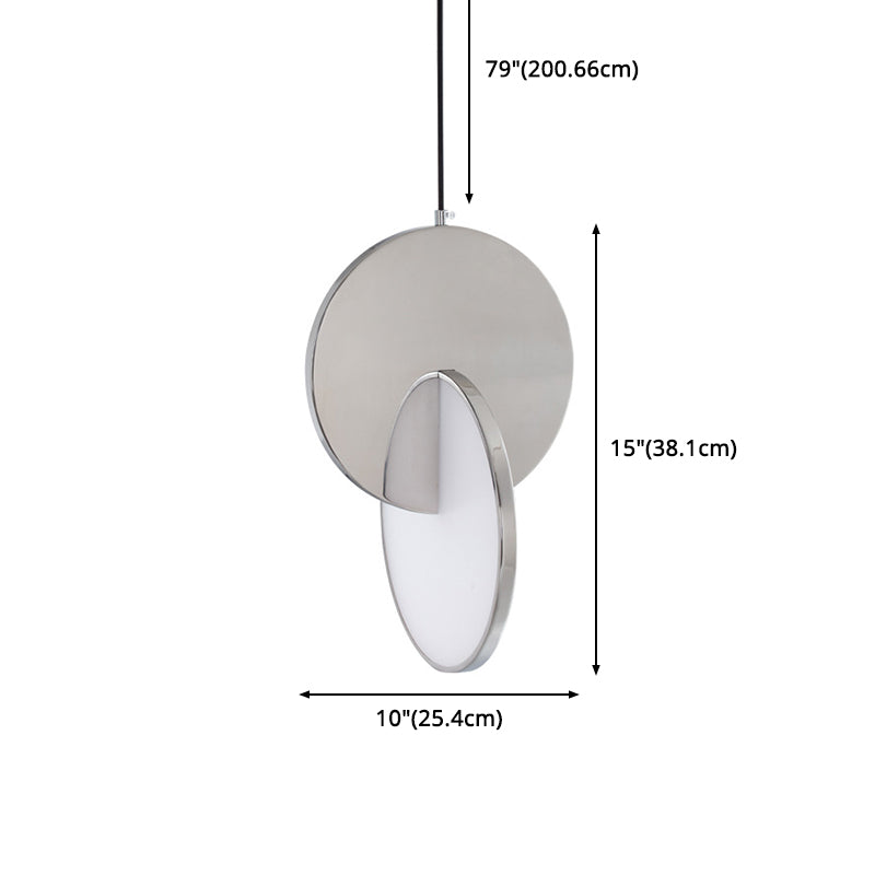 Embedded Round Piece Creative LED Hanging Light Post-modern Style Metal Pendant Lamp for Coffee Shop Restaurants