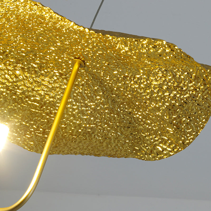 Luz de colgante de novedad posmoderna lámpara de loto de loto de loto con sombra de metal