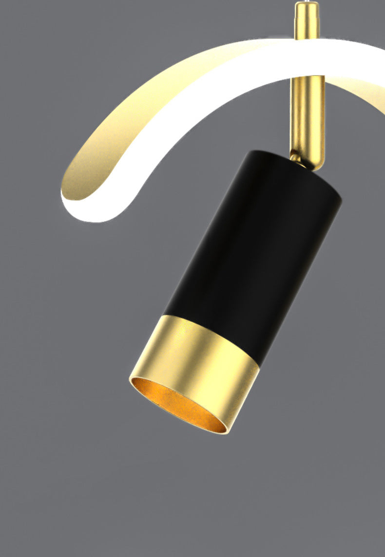 Acrylc C Pendelleuchten Scheinwerfer Einfachheit Schwarz und Gold LED Hängende Lampe für Schlafzimmer