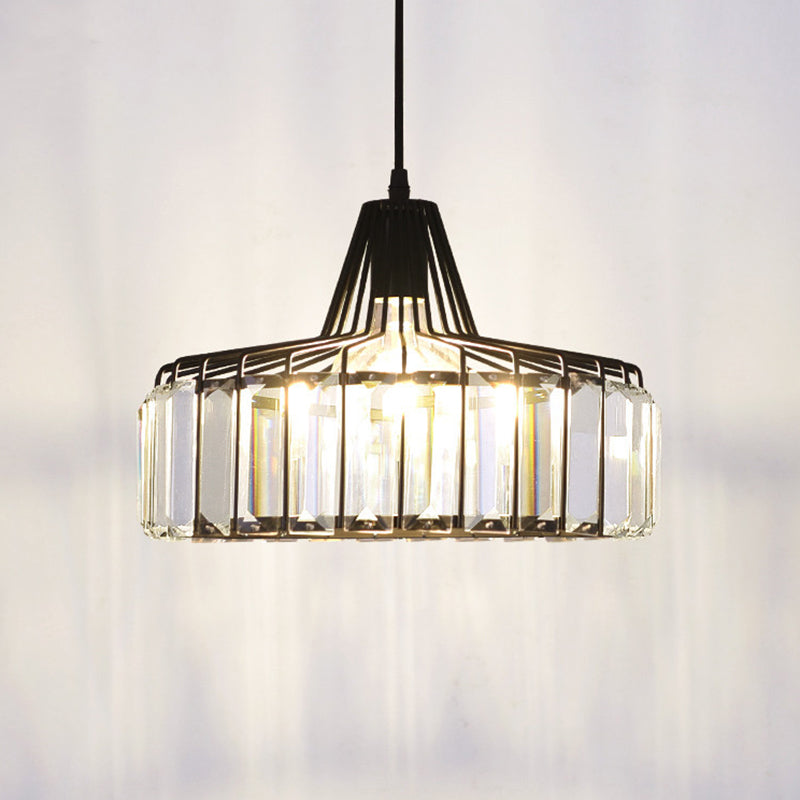 1-Licht-Trommelkristall-Anhänger-Lampe zeitgemäße Einfachheit Beleuchtung für Schlafzimmer Esszimmer