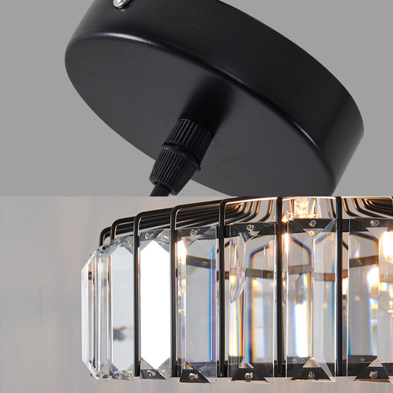 1-Licht-Trommelkristall-Anhänger-Lampe zeitgemäße Einfachheit Beleuchtung für Schlafzimmer Esszimmer