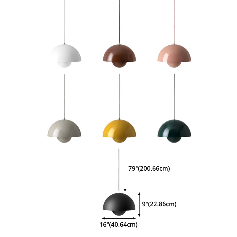 Makaroon im nordischen Stil hängend hängende Aluminiumlegierung Hemisphäre 1-Licht-Anhängerlampe für Bekleidungsgeschäft