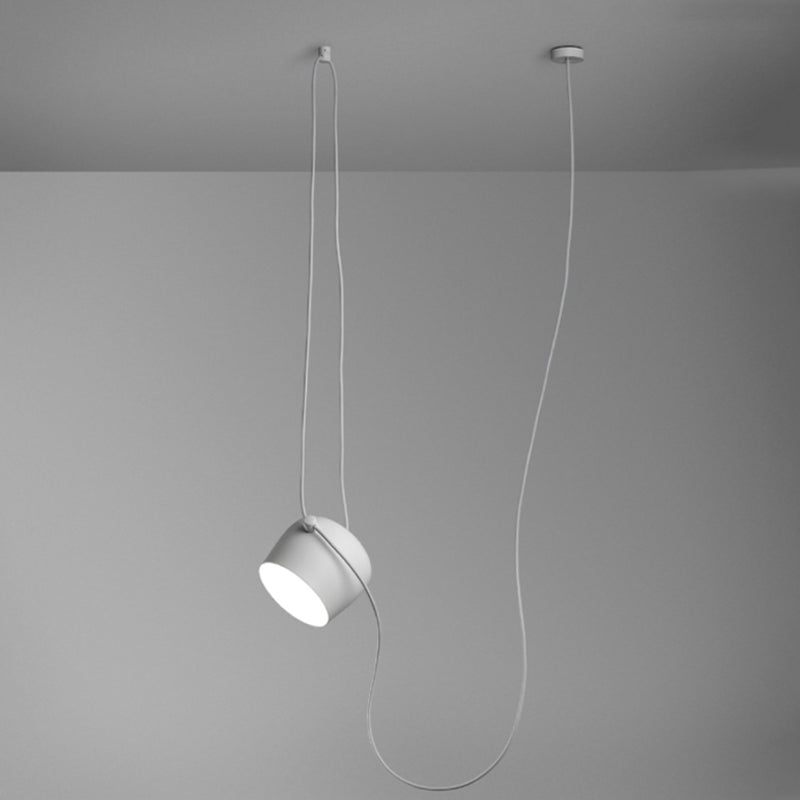Lampada sospesa in alluminio Mini Drum Light Nordic White Sospension per sala da pranzo