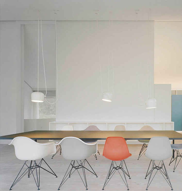 Mini Drum Aluminum Hanging Lamp Nordic White Suspension Light for Dining Room