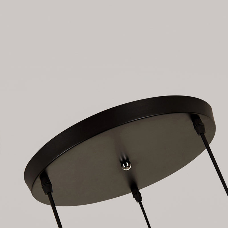 Black Circling Rings Pendant Light Minimalist Aluminum Suspension LED Light Fixture