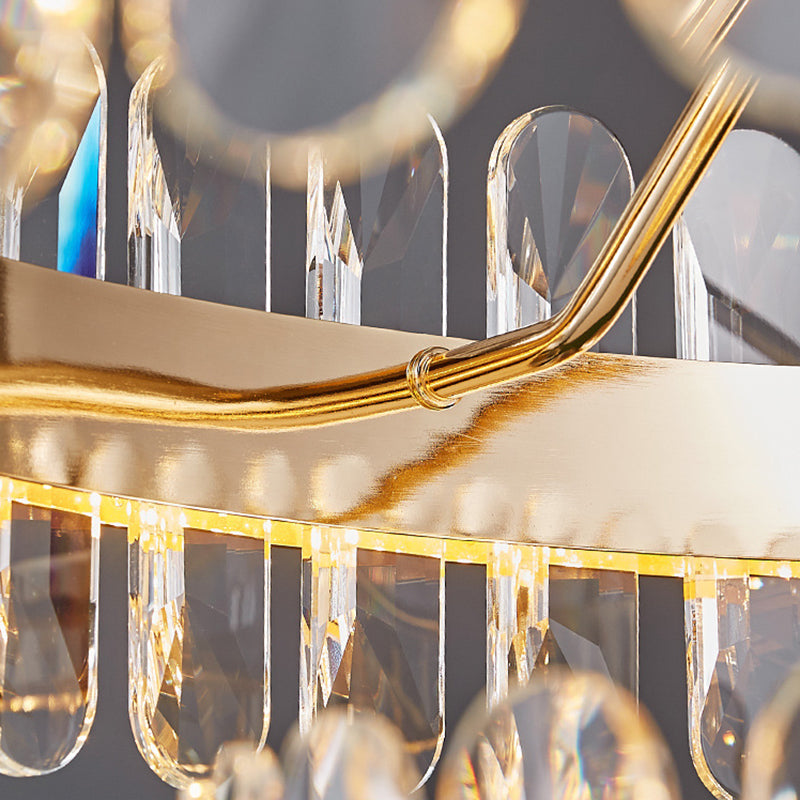 Black Linear Island Chandelier Light Modern Style LED Crystal Chandelier Light Fixture