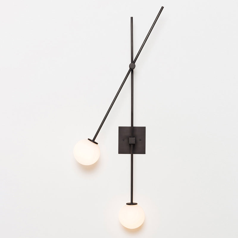 Lampada da parete in stile nordico a 2 luci con latte sfumatura sfumatura Minimalismo Linea lunghe strisce Lampada Posta Sconceo Luci