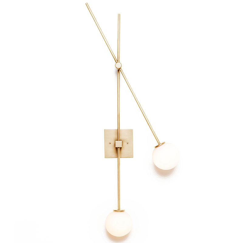 Lampada da parete in stile nordico a 2 luci con latte sfumatura sfumatura Minimalismo Linea lunghe strisce Lampada Posta Sconceo Luci