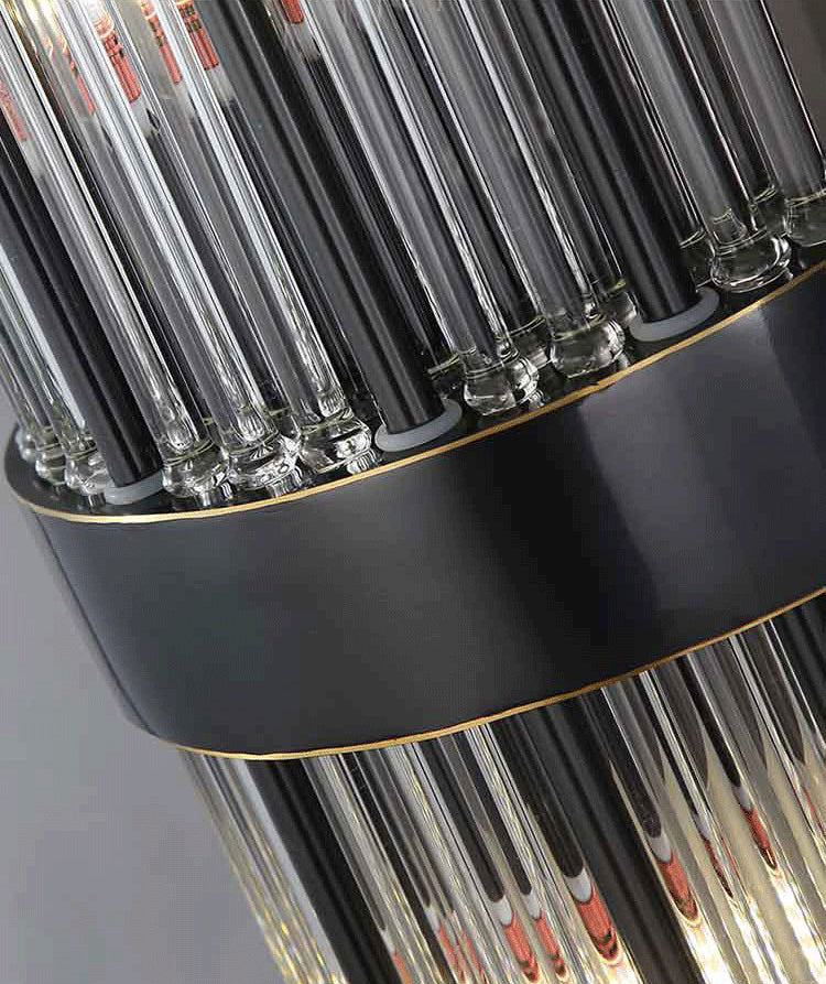 2 Lights Post Modern Wall Lamp Minimalist Linear Crystal Brass Sconce Light Fixture for Indoor