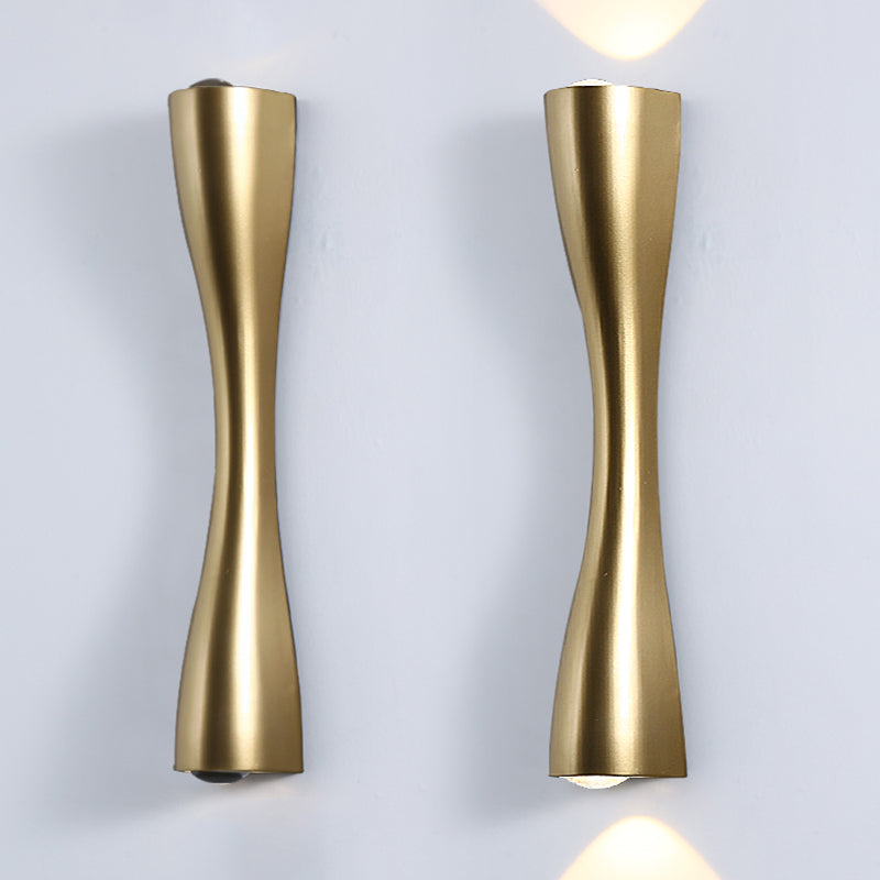 Moderni tubi in stile minimalista lampada montata a parete 2 luci illuminazione montata a parete con tonalità in alluminio