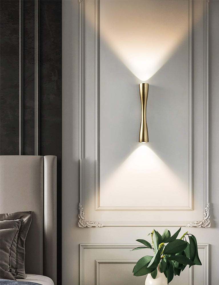 Moderni tubi in stile minimalista lampada montata a parete 2 luci illuminazione montata a parete con tonalità in alluminio