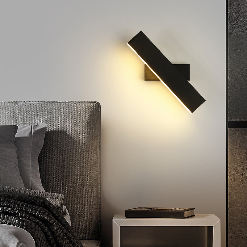 Modern Minimalist Style Rectangle Wall Mounted Light Fixture Metal 1 Light Wall Mounted Lighting for Bedroom