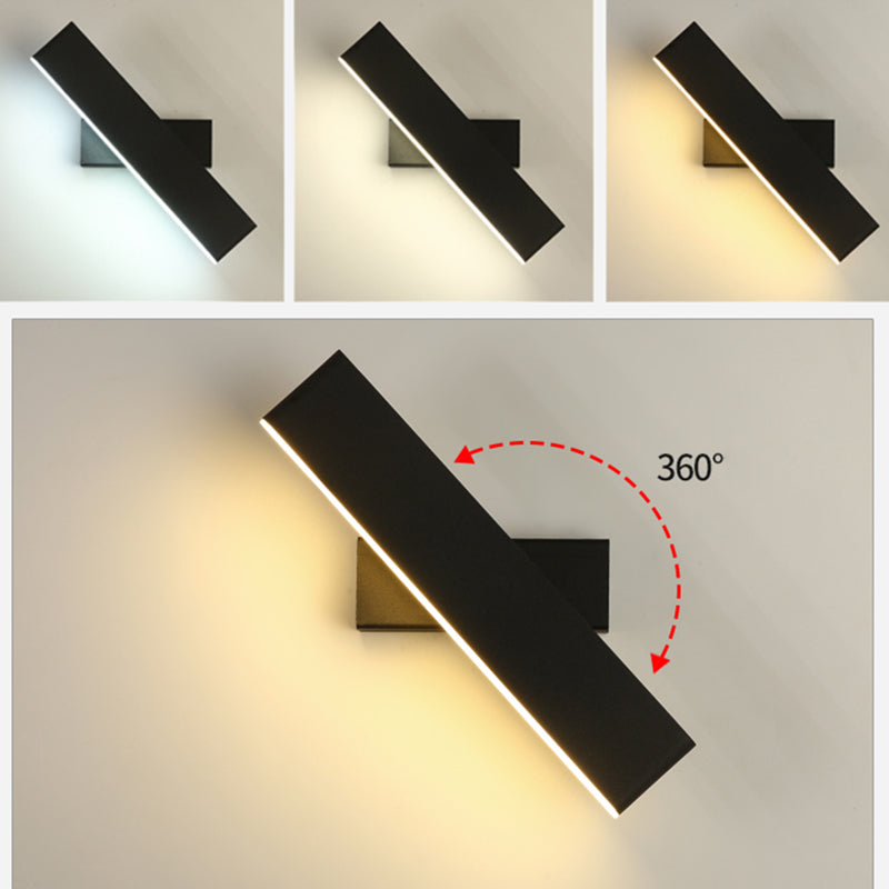 Modern Minimalist Style Rectangle Wall Mounted Light Fixture Metal 1 Light Wall Mounted Lighting for Bedroom