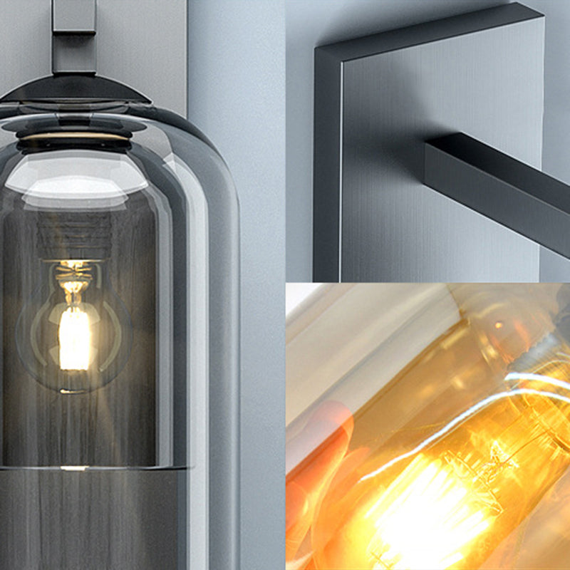 13.5" H Double-layer Glass Shade Creative Wall Lamp Single Bulb Modern Simplicity Bell Shaped Sconce Light