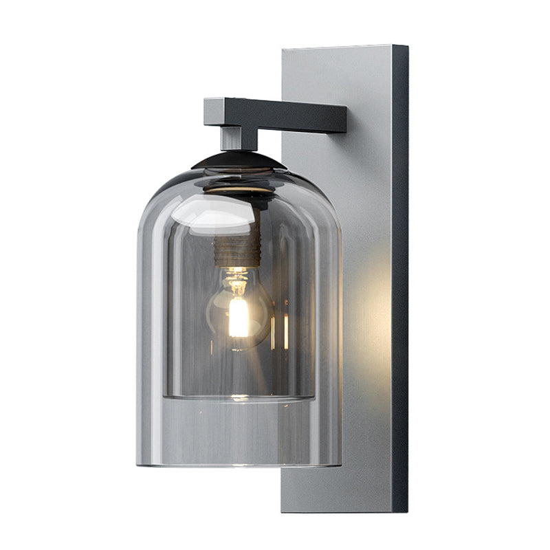 13.5" H Double-layer Glass Shade Creative Wall Lamp Single Bulb Modern Simplicity Bell Shaped Sconce Light