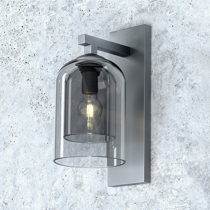 13.5" H Double-layer Glass Shade Creative Wall Lamp Single Bulb Modern Simplicity Bell Shaped Sconce Light