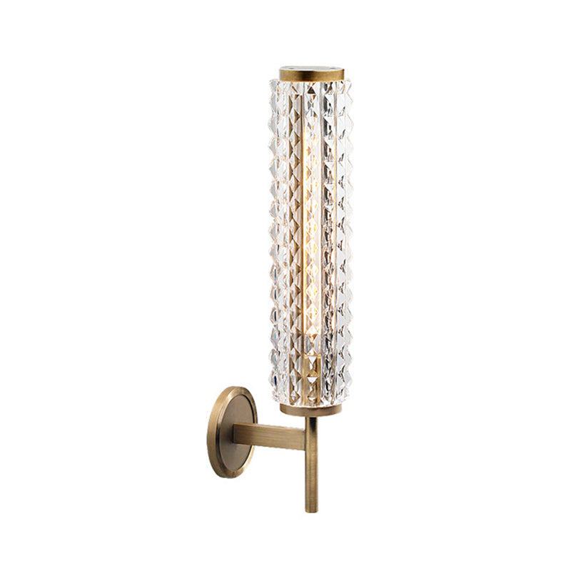 19 "H CYLINDRICAL DIAMOND Glass Sconce Lights Post Modern Style Lrass Lighting Forme pour les escaliers Halway
