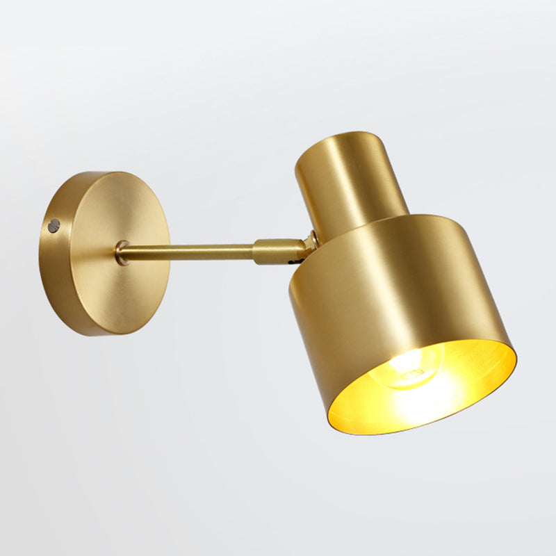 Angle Adjustable Brass Wall Lamp Torch Shaped Post Modern Simplicity Sconce Lights for Bedroom Hallway