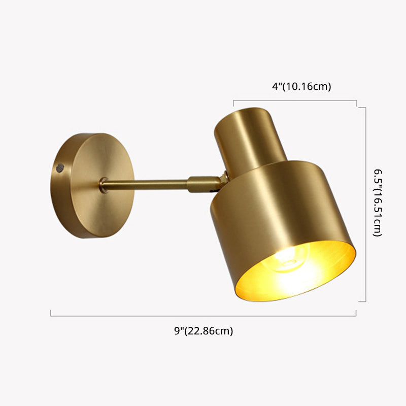 Angolo regolabile a parete in ottone lampada a forma di torcia post moderno semplicità luci di scarico per la camera da letto