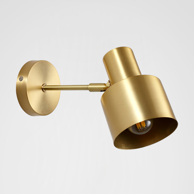 Angolo regolabile a parete in ottone lampada a forma di torcia post moderno semplicità luci di scarico per la camera da letto
