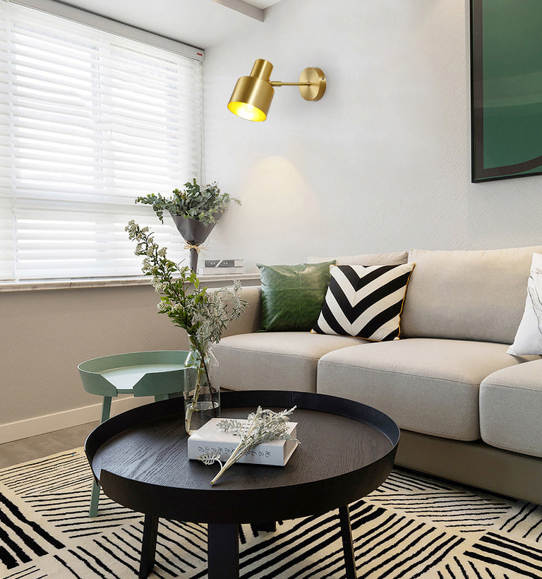 Angolo regolabile a parete in ottone lampada a forma di torcia post moderno semplicità luci di scarico per la camera da letto